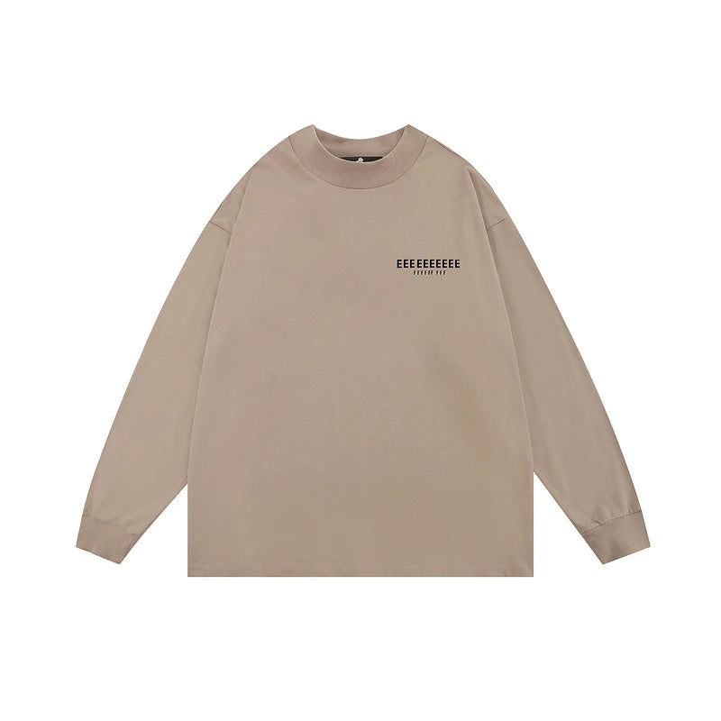 2025 Autumn T shirt Classic Brand Double Line Letter Print Long Sleeve T shirt Fashion Streetwear Cotton T shirt Crew Neck Tees