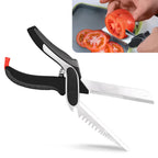 Kitchen Scissors Slicer Cutter 2-in-1 Cutting Board Scissors Multifunction Kitchen Shears Knife for Food and Vegetable Chopping