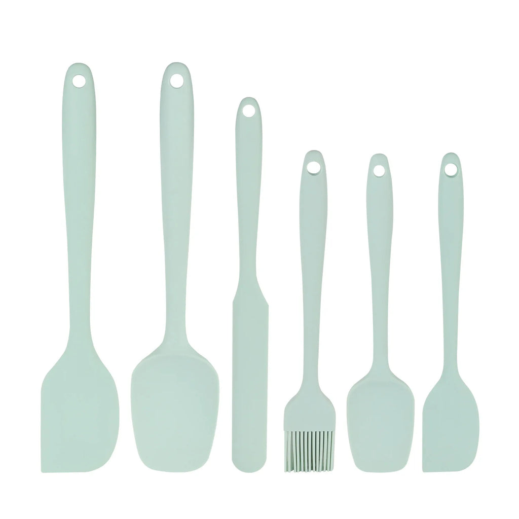 6 Pcs/Set Silicone Spatula Set Food Grade Non Stick Heat Resistant Spatulas Turner for Cooking Baking Mixing Baking Tools