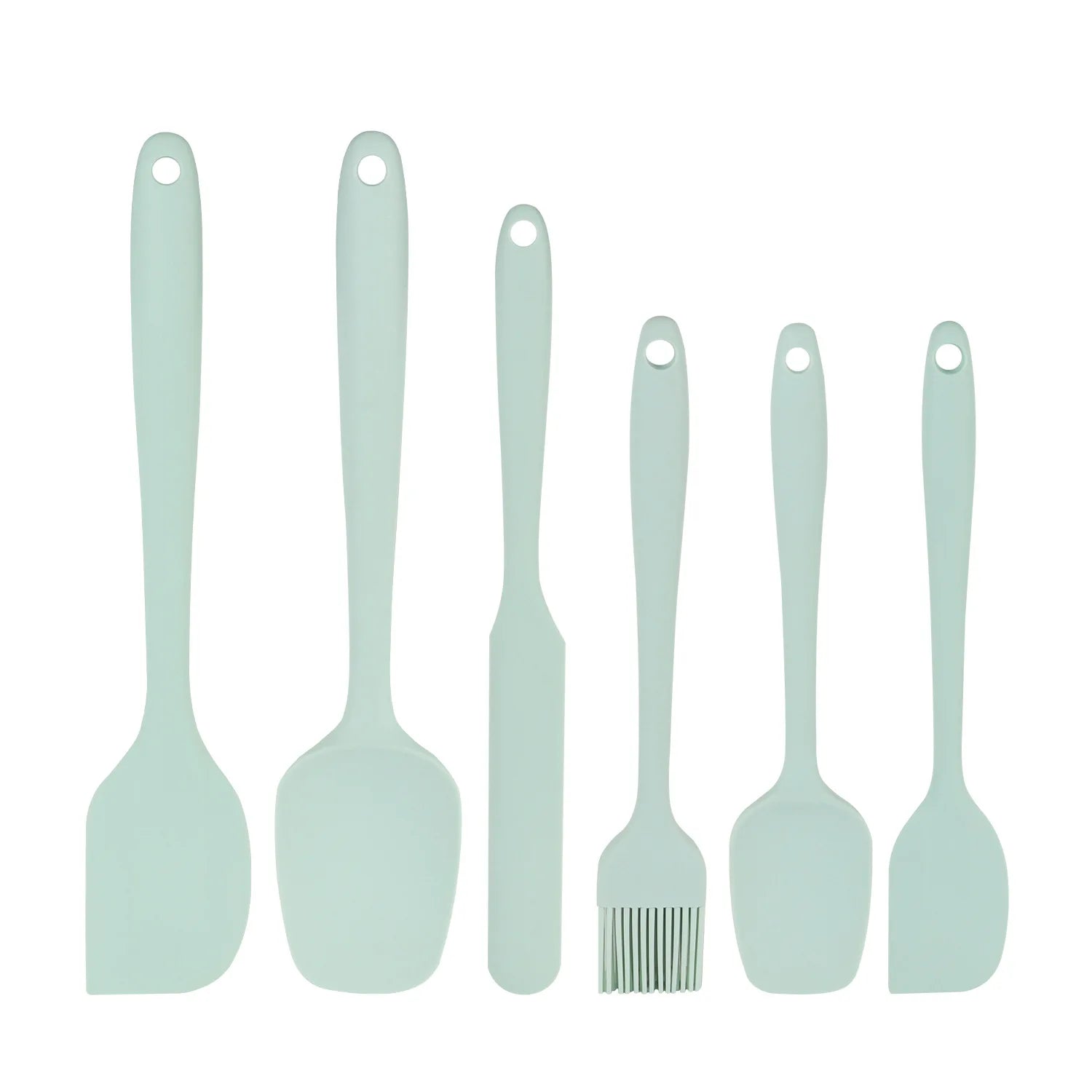 6 Pcs/Set Silicone Spatula Set Food Grade Non Stick Heat Resistant Spatulas Turner for Cooking Baking Mixing Baking Tools