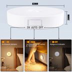 USB Rechargeable LED Night Light with Switch, Motion Sensor Magnetic Wireless Lamp, Warm White No Flicker for Closet Bed Cabinet