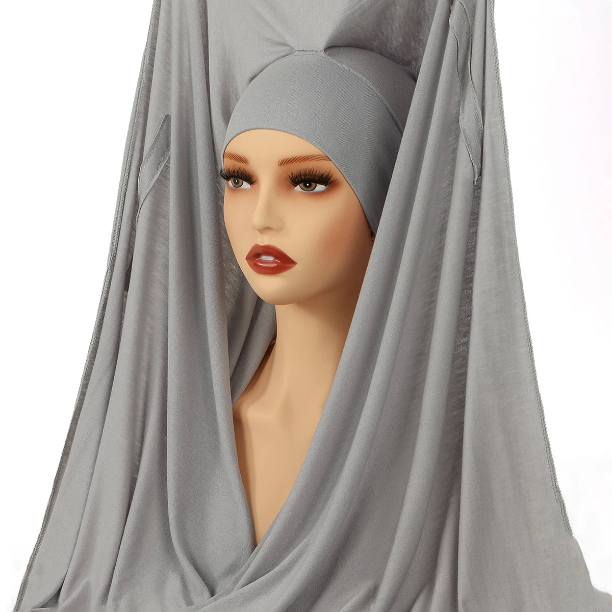 Newest Instant Chiffon Hijab With Magnetic Buckle Solid Color Woman Muslim Hijab Scarf Islamic Turban Fashion Headband Shawl