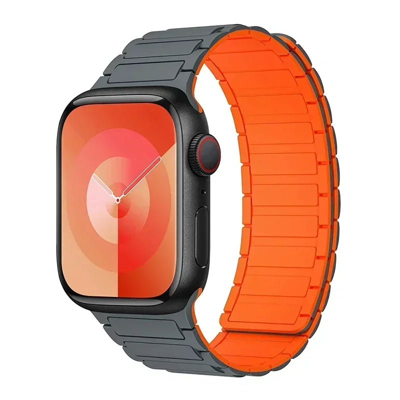 Magnetic Loop strap for Apple watch S10 46mm 42mm 40mm 41mm 45mm 44mm 49mm Silicone Strap for lWatch Series Ultra 2 9 8 7 6 5 4