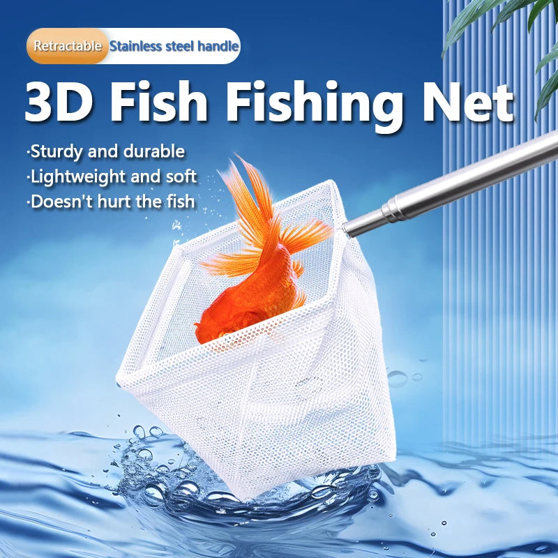 Fishing Landing Net Rustproof Corrosion Resistant Stainless Steel Fishing Net For Catchin Fish Shrimp Tank Aquarium accessories