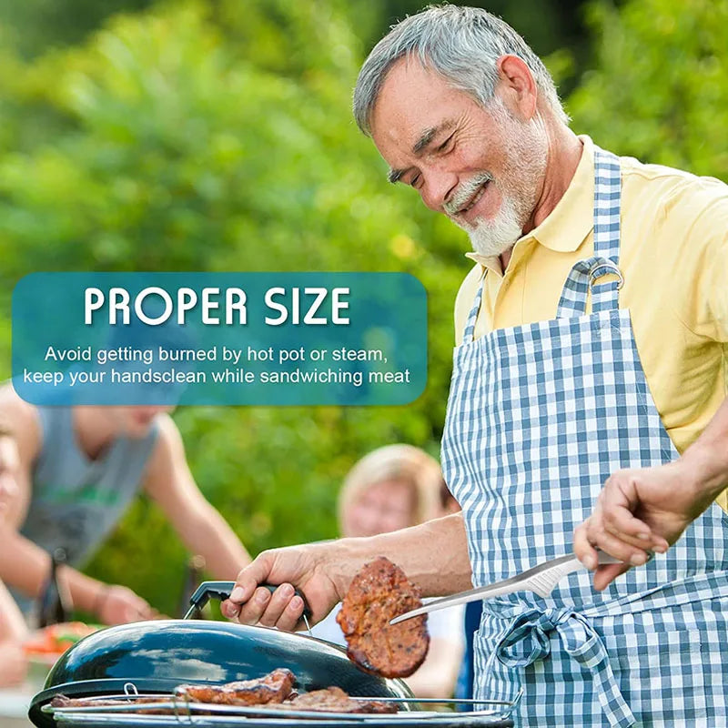 BBQ Tongs Non Slip Cooking Utensils Stainless Steel Tongs for Serving Food, Salad, Camping, Barbecue, Buffet