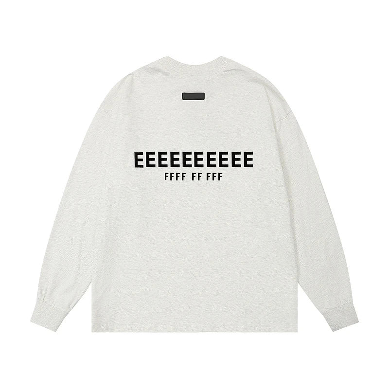 2025 Autumn T shirt Classic Brand Double Line Letter Print Long Sleeve T shirt Fashion Streetwear Cotton T shirt Crew Neck Tees
