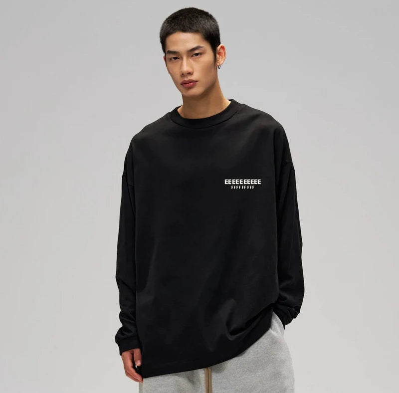 2025 Autumn T shirt Classic Brand Double Line Letter Print Long Sleeve T shirt Fashion Streetwear Cotton T shirt Crew Neck Tees