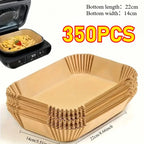 Extra Large Rectangular Paper Air Fryer Liners - Non-Stick, Easy Clean, Space Saving, Oven Safe, Disposable Paper Baskets And Bo