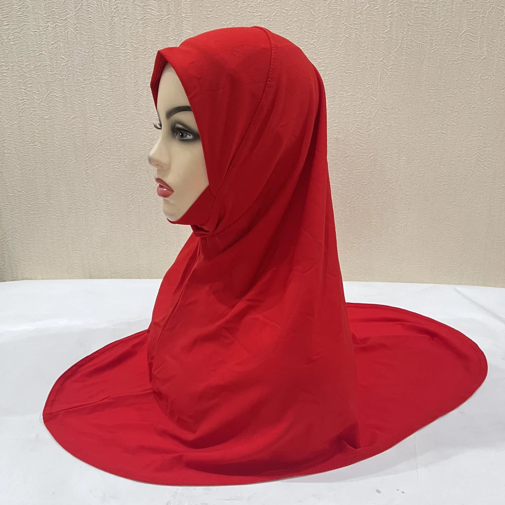 H302 Teenage girls Plain muslim hijab with chin part top quality amira pull on islamic scarf hot sell headscarf ramadan pray hat