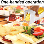Portable Cheese Slicer Butter Cutter Stainless Steel Wire Kitchen Tool Automatic Squeeze Dispenser Food Grade Safe Easy Cut