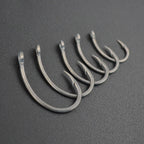Hirisi Carp Fishing Hooks 50pcs PTFE Coating High Carbon Steel Barbed Hooks In Box 8011