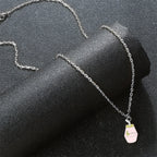 Cartoon Banana Milk Bottle Pendant Necklace with Lobster Clasp Protect Gold Silver Color Alloy Chain Jewelry Gift for Girl Women