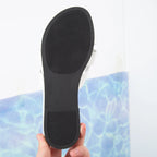 White flat slippers for women, open heel sandals, beach shoes, casual women's shoes, suitable for indoor and outdoor wear