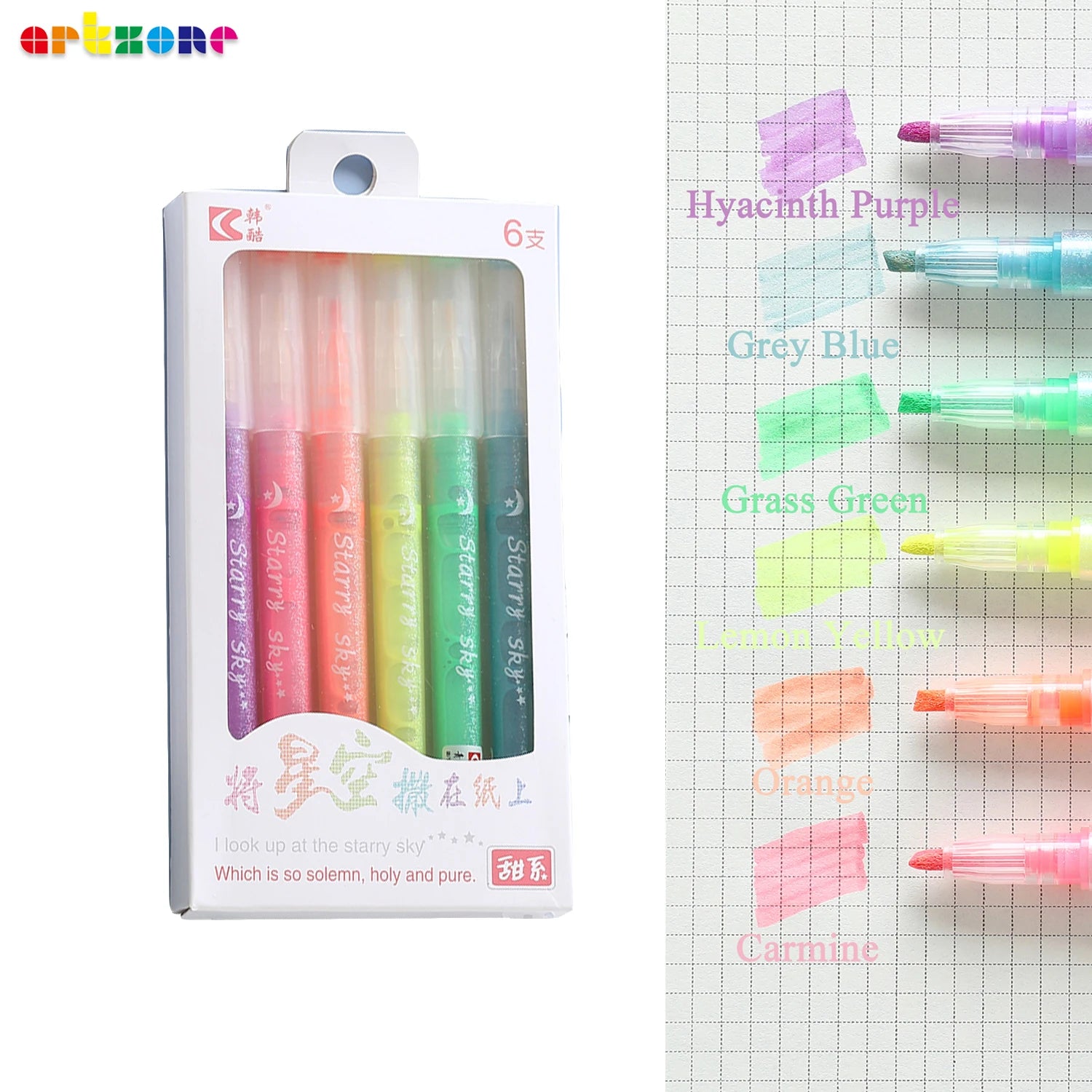 Glitter Highlighters 6/10/16pcs Chisel Tip Assorted Colors Glitter Highlighter Markers Pens for Kids Adults Journaling Coloring