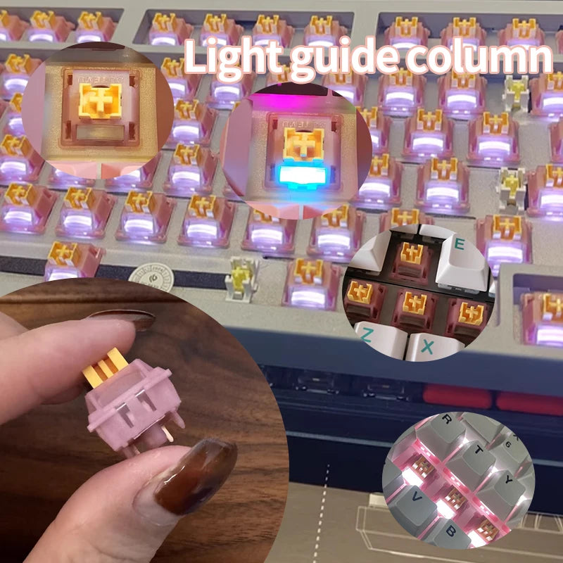 Outemu Silent Peach V3 Switch Lubed Silent Lemon V3 Switches Mechanical Keyboard Linear Tactile 5Pin Paragraph Axis Hot swap