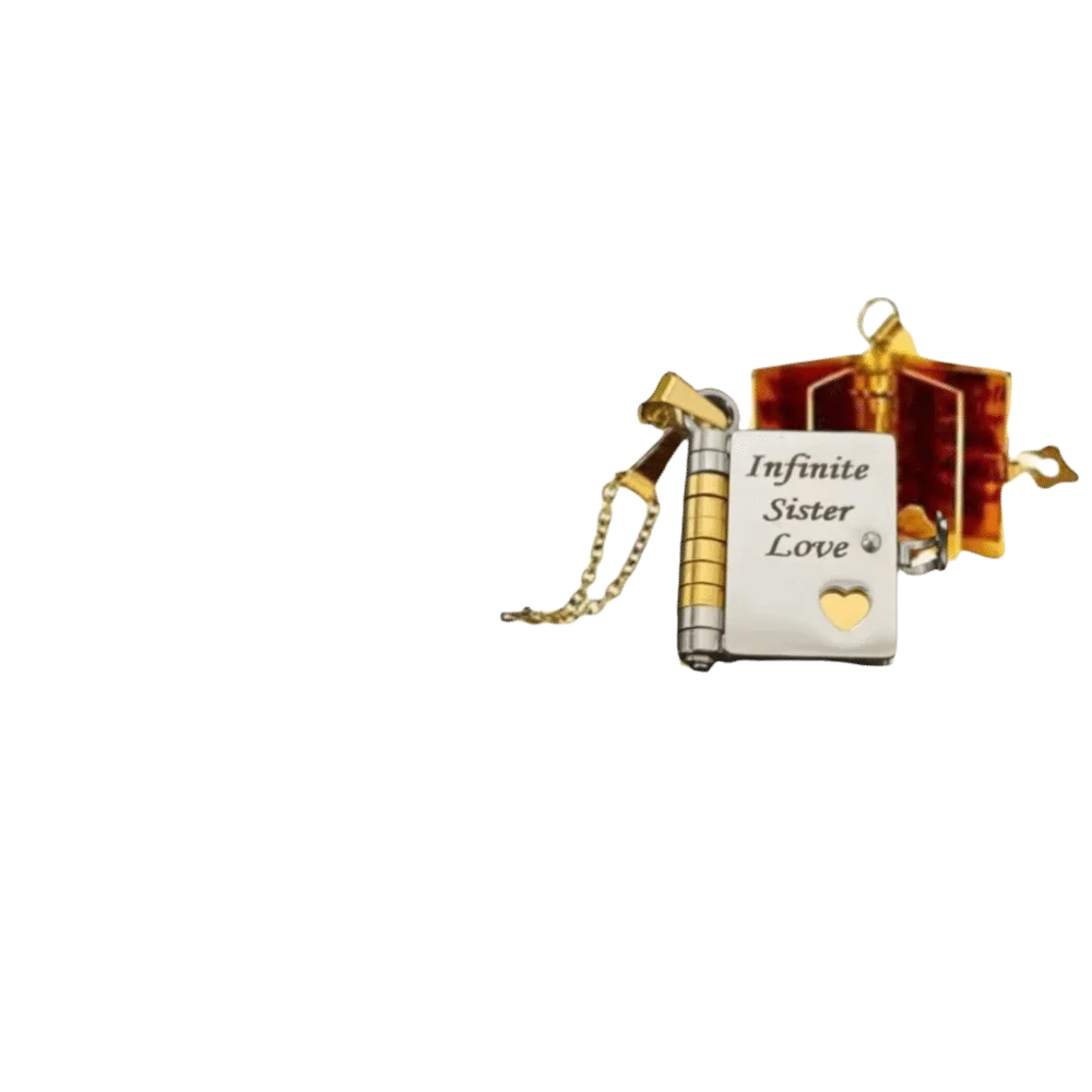 Openable Daughter Book Necklace Stainless Steel Gold Color Message Mini Book Pendant Necklace with Pages of Engraved Information