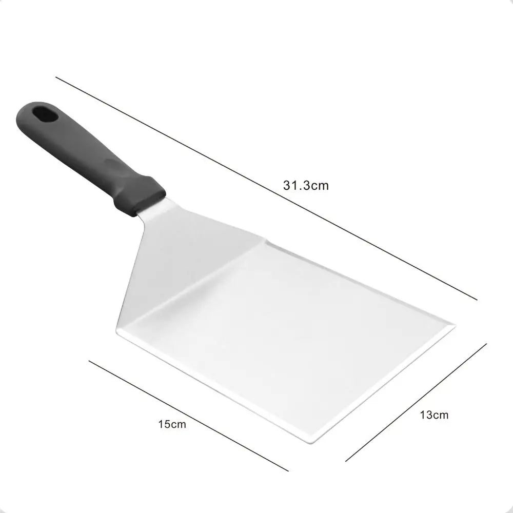With Blade Grill Spatula Square/rectangle Head Griddle Spatula Pancake Scraper Anti-scald Handle Steak Spatula Burger