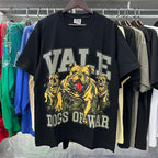Men Women Hip Hop VALE Dog Of War Bing Short Sleeve T-Shirt Best Quality Cotton Flash Diamond Valley T Shirt Oversized Tee