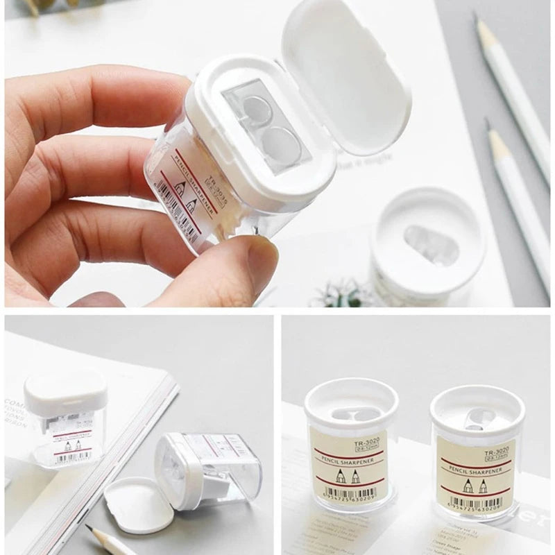 Portable Round-shpaed Manual Sharpener Fit for HB/2B/Soft/Hard Charcoal/Colored Pencil Makeups Pencil for Adults Student