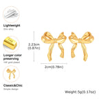Vnox Sweet Bowknot Necklaces Finger Band Ear Jewelry, Gold Plated Simple Metal Knot Collar, Fashion Gift to Mom Girlfriend