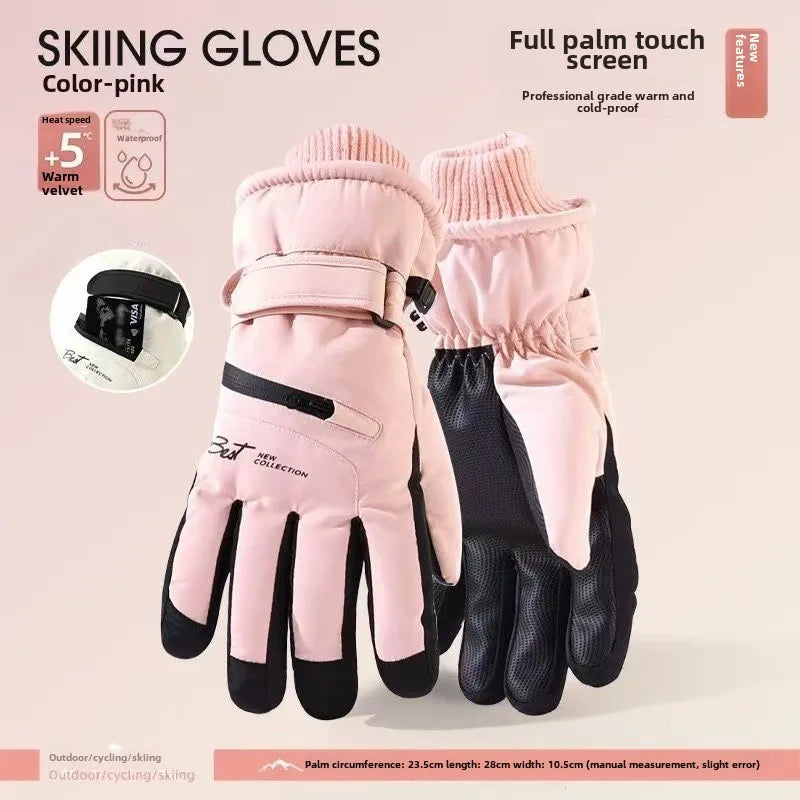 Winter Cycling Gloves Non Slip Touch Ski Gloves Snowboard Accessories Waterproof Pocket Warm Men's and Women's Gloves