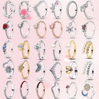 Hot Selling Original Rings Red Pink Heart Zircon Ring Size 6 7 8 9 Wedding Fashion High Jewelry Gifts for Women