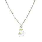 Cartoon Banana Milk Bottle Pendant Necklace with Lobster Clasp Protect Gold Silver Color Alloy Chain Jewelry Gift for Girl Women