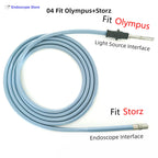 High-Transmittance Φ4mm Endoscope Endoscopy Light Source Optical Fibers Cables 1.8m 2m 2.5m 3m Fit All Interface Autoclave