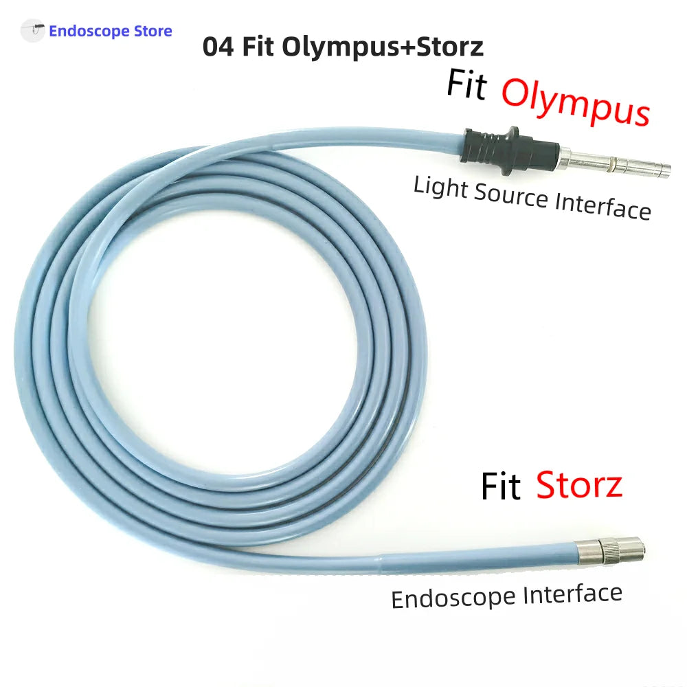 High-Transmittance Φ4mm Endoscope Endoscopy Light Source Optical Fibers Cables 1.8m 2m 2.5m 3m Fit All Interface Autoclave