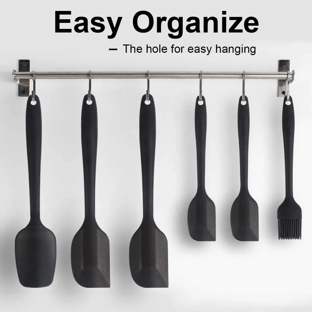 6 Pcs/Set Silicone Spatula Set Food Grade Non Stick Heat Resistant Spatulas Turner for Cooking Baking Mixing Baking Tools