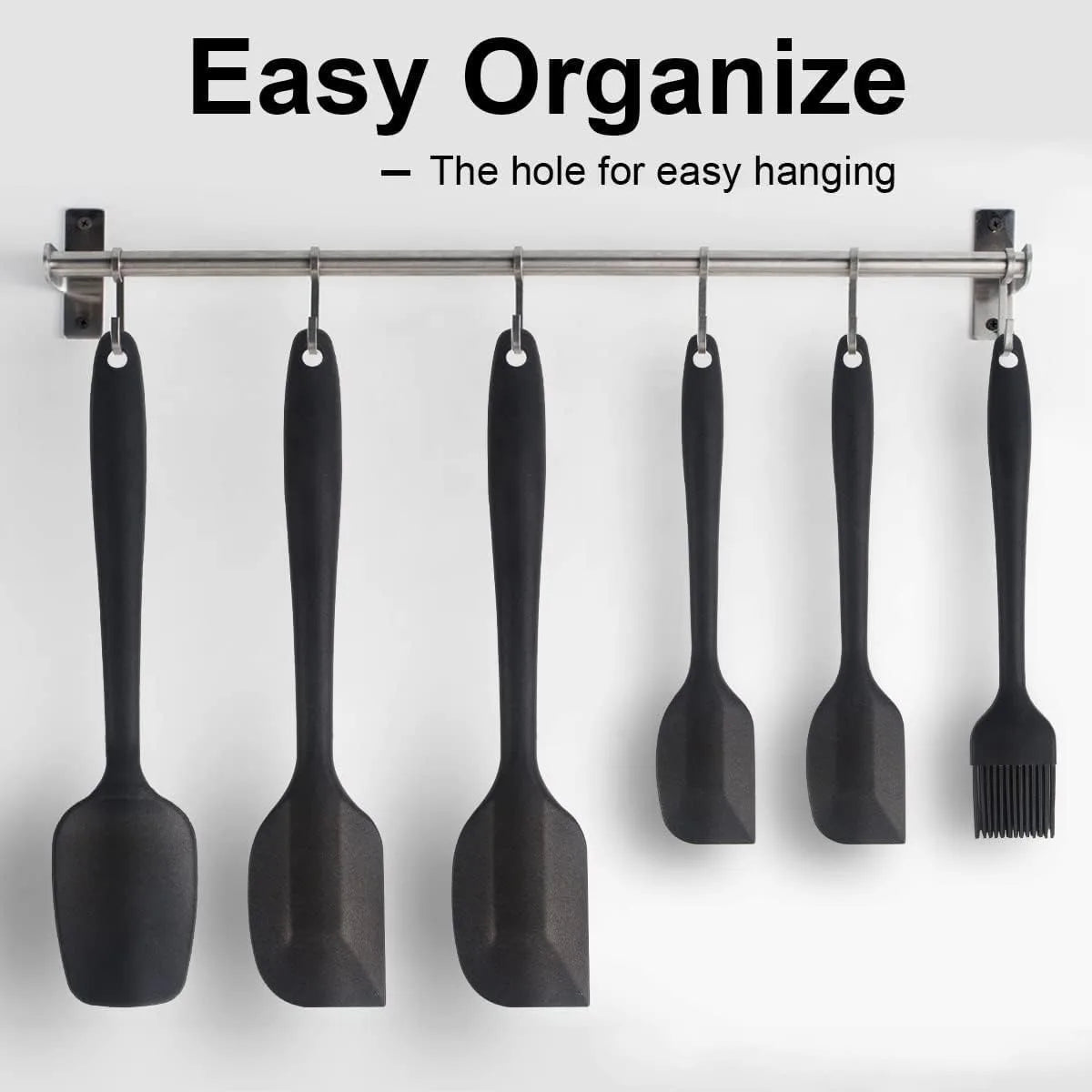 6 Pcs/Set Silicone Spatula Set Food Grade Non Stick Heat Resistant Spatulas Turner for Cooking Baking Mixing Baking Tools