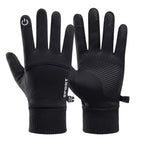 Black Sports Gloves Winter Warm Full Fingers Waterproof Cycling Outdoor Running Motorcycle Ski Touch Screen Fleece Gloves