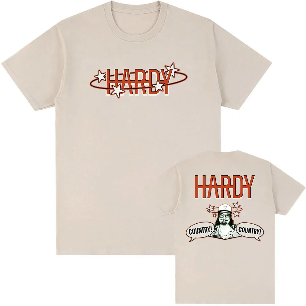 HARDY COUNTRY! COUNTRY! T-shirt Short Sleeve Fashion Male Tshirts 2025 NEW Album Graphic T Shirt Unisex Streetwear Grunge Tees