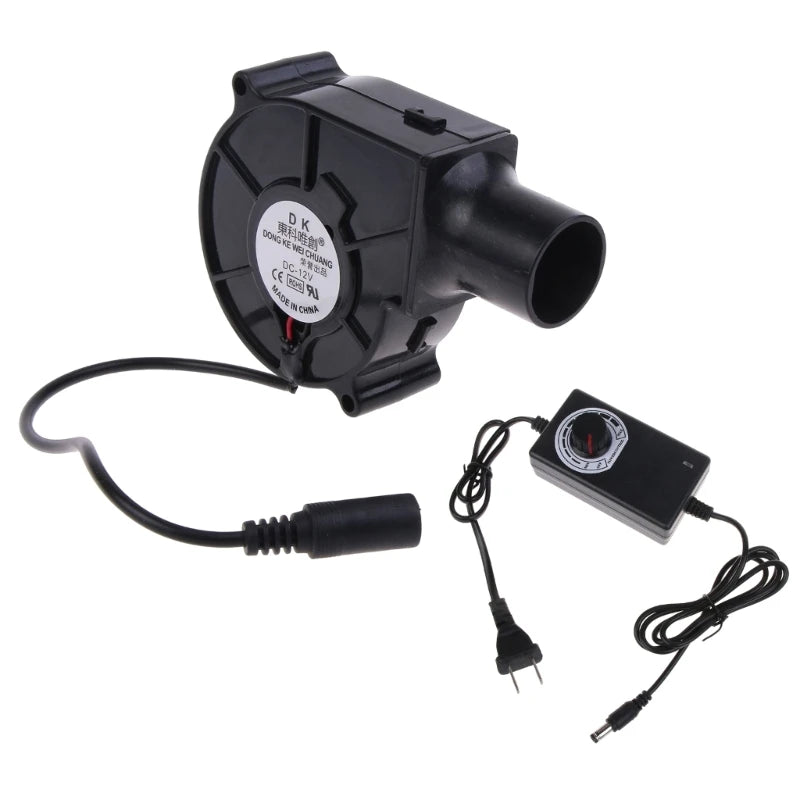 090D US/EU Plug BBQ Fan Air Blower 12V Large 110V 220V Powered Fan Variable Speed Controller Barbecue Tool