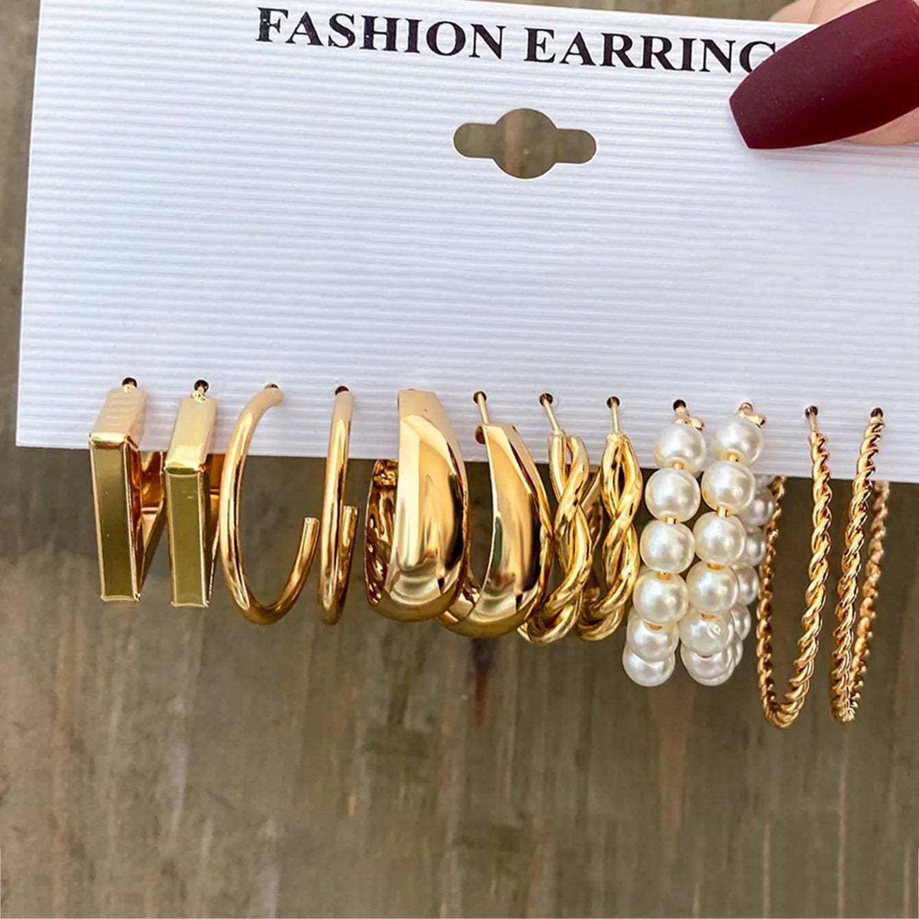 Boho Silver Color Earrings Set for Women Vintage Heart Pearl Metal Geometric Twist Hoops Earrings 2024 New Trendy Jewerly Gifts
