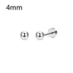 1-6 Pairs 18G Stainless Steel Small Tiny Cubic Zirconia Ball Screw Back Cartilage Helix Piercing Stud Earrings for Women Men