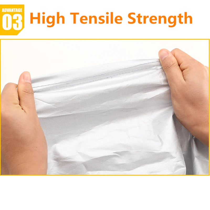 Car Exterior Double Color Cover Sunshade Dustproof Protection with Reflective Strips Universal for Hatchback Sedan SUV