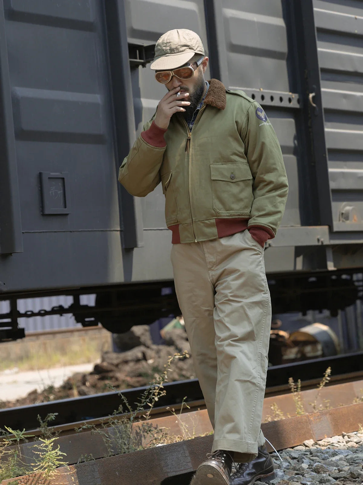 Rugged Bronson Army Chino Trousers 1942 Pattern Khakis Military Style Casual Pants