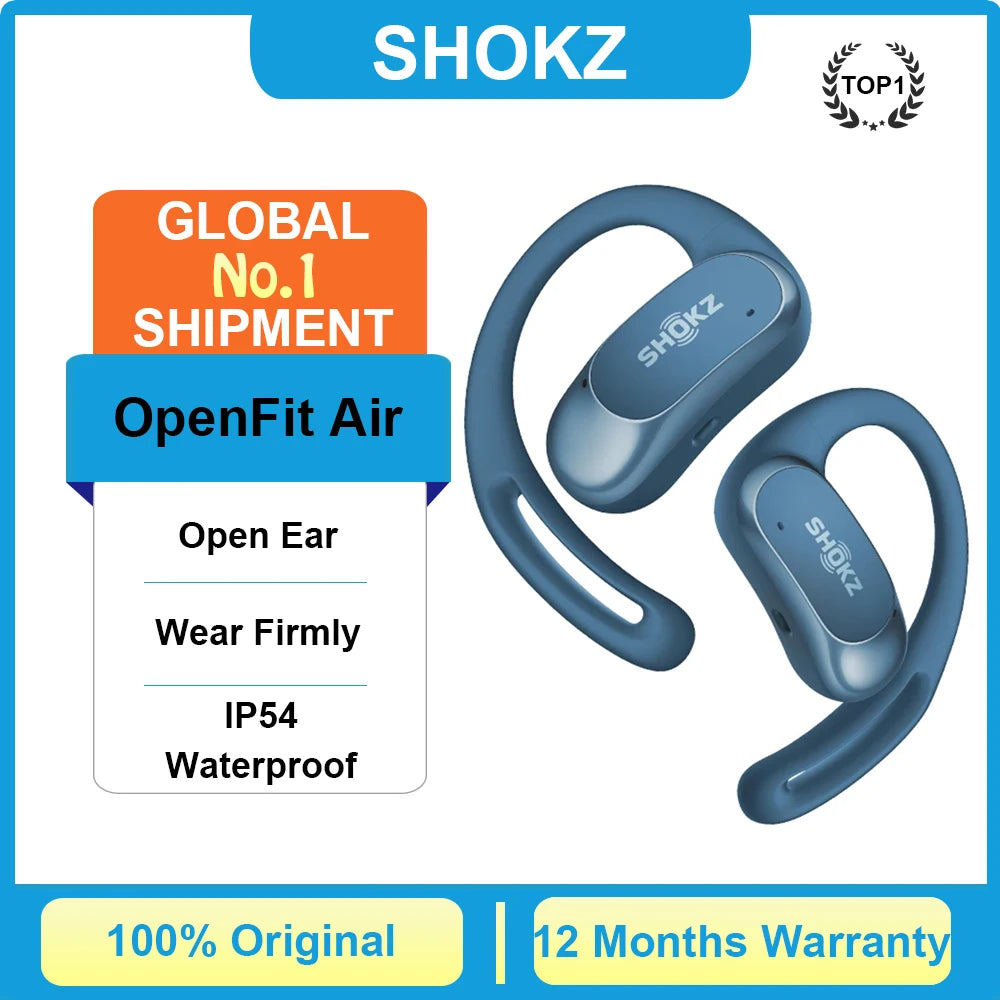Hot Sale SHOKZ OpenFit Air Wireless Bluetooth Earphone Open Ear IP54 Waterproof Earhooks Sports Earbuds Support APP