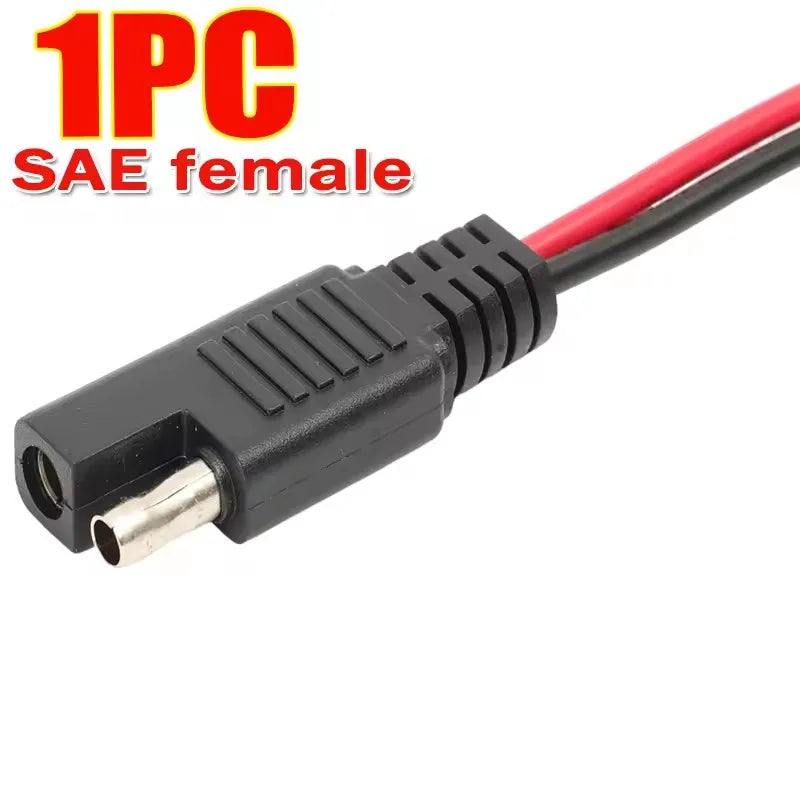 SAE Connector Cable 2 Pin Quick Disconnect Wire Harness for Motorcycle Solar Panel Battery Tender Automotive DC Power Extension