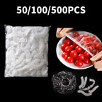 50/100/500PCS - Disposable food cover, plastic packaging, kitchen food preservation bag with elastic plate cover