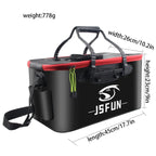 JSFUN Fishing Bucket Folding Thickening Living Fish Bucket Without Oxygen Pump Portable EVA Water Tank Outdoor Fishing Live Fish