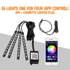 RGB Automotive Atmosphere Decorative Lamp Led Interior Light Strip Car Foot Ambient Lights with USB Cigarette with Remote Voice