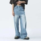 IEFB Wide Leg Jeans New Simple Style Pocket Zipper Casual Male Denim Pants 2025 Spring Fashion Men's Trousers Looes 9C1519