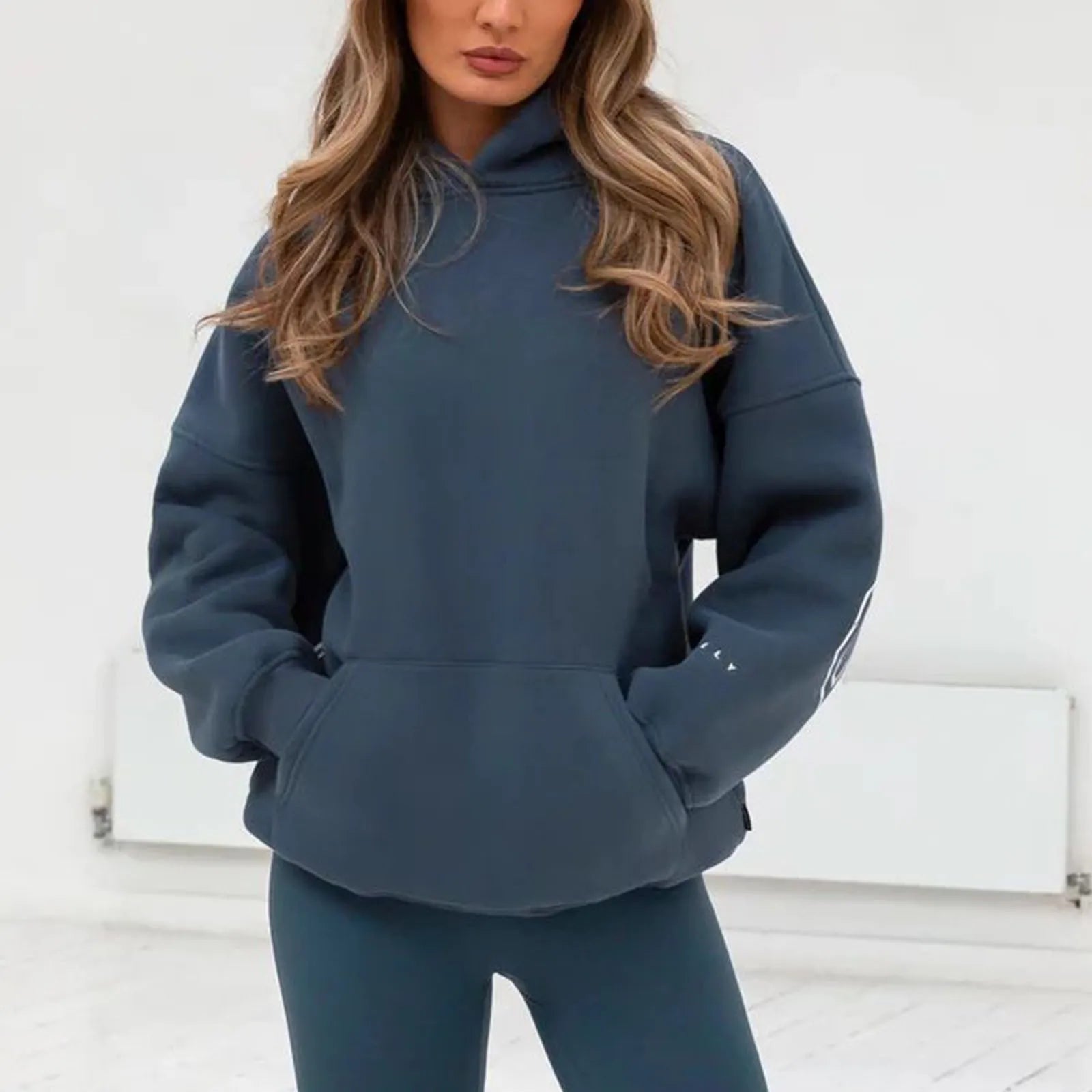 Classic Solid Color Simple Lazy Style Basic Hoodies For Men And Women Letter Printed Soft Sports Pullover Sweatshirt