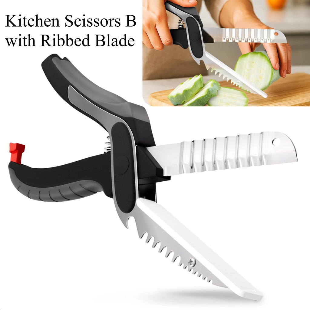 Kitchen Scissors Slicer Cutter 2-in-1 Cutting Board Scissors Multifunction Kitchen Shears Knife for Food and Vegetable Chopping