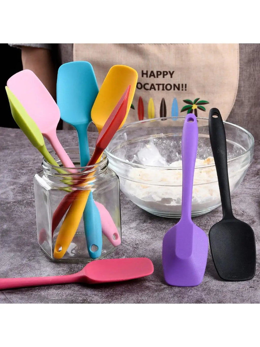 1PC-Silicone Cream Baking Scraper Thicken Cake Spatula Mixing Batter Scraper Non Stick Butter Mixer Baking Tool Cooking Kitchenw