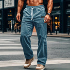 High Quality Striped Corduroy Men's Casual Pants Autumn Winter Loose Fashion Cargo Straight Pants Fitness Sports Hip Hop Pants