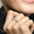 Vintage Moissanite Rings 925 Sterling Silver 6 Claws Cubic Zirconia Heart Crown Rings For Women Anniversary Fine Jewelry Gifts
