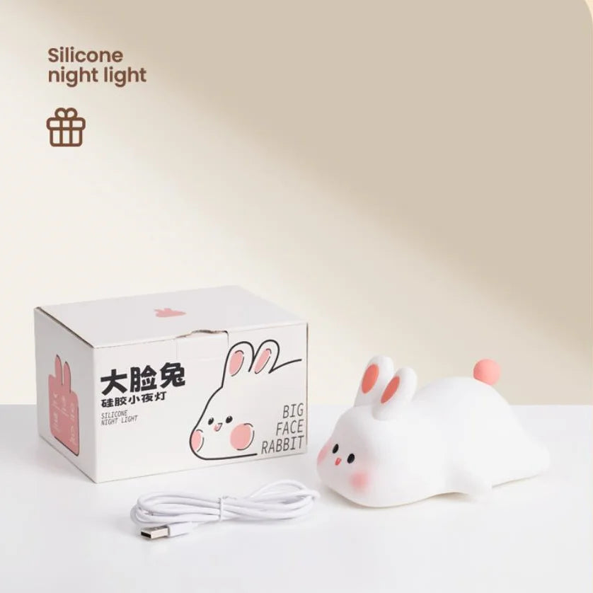 Giraffe Silicone Night Light Timer Sleep Pat Lamp USB Rechargeable Night Lamp for Children Kids Boys Gift Room Decor Cute Animal